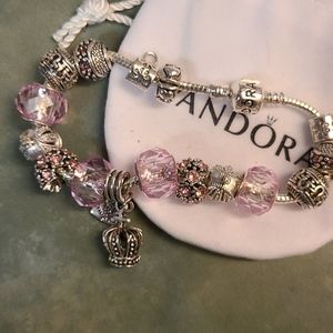 Pink Pandora Bracelet with Charms